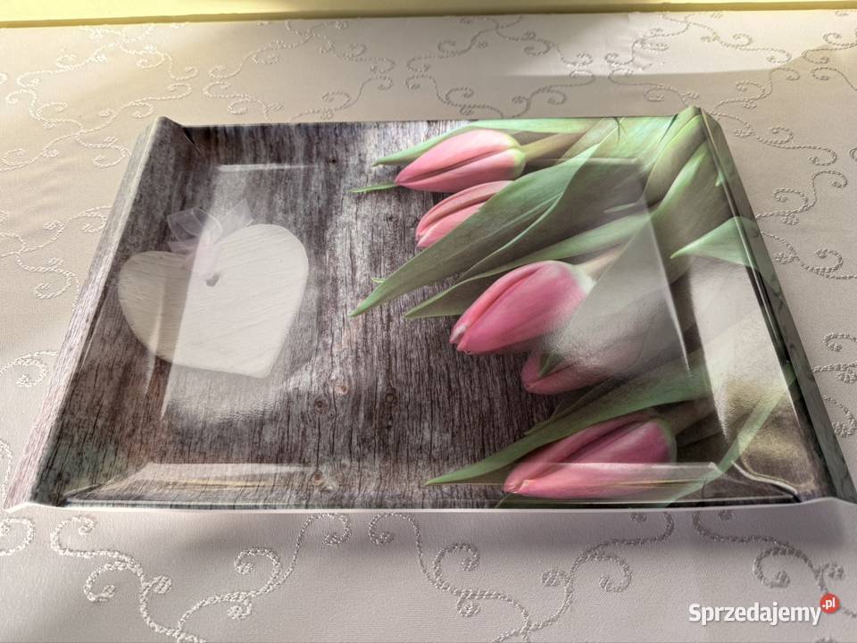 Dekoracyjna Taca Prostokątna Patera Tulipany
