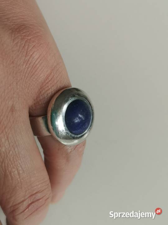 Pierścionek z lapis lazuli srebro vintage srebro Toruń