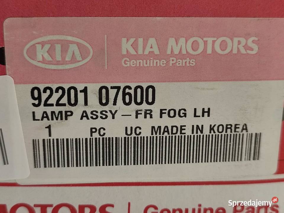 HALOGEN LEWY KIA PICANTO 20072011 ORYGINALNY