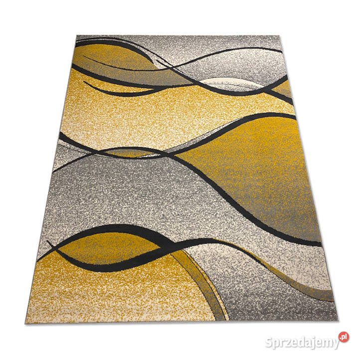 DYWAN 140X200 IDEA WSTĄŻKA GB12 ŻÓŁTA GĘSTY WŁOS Dywany Białystok