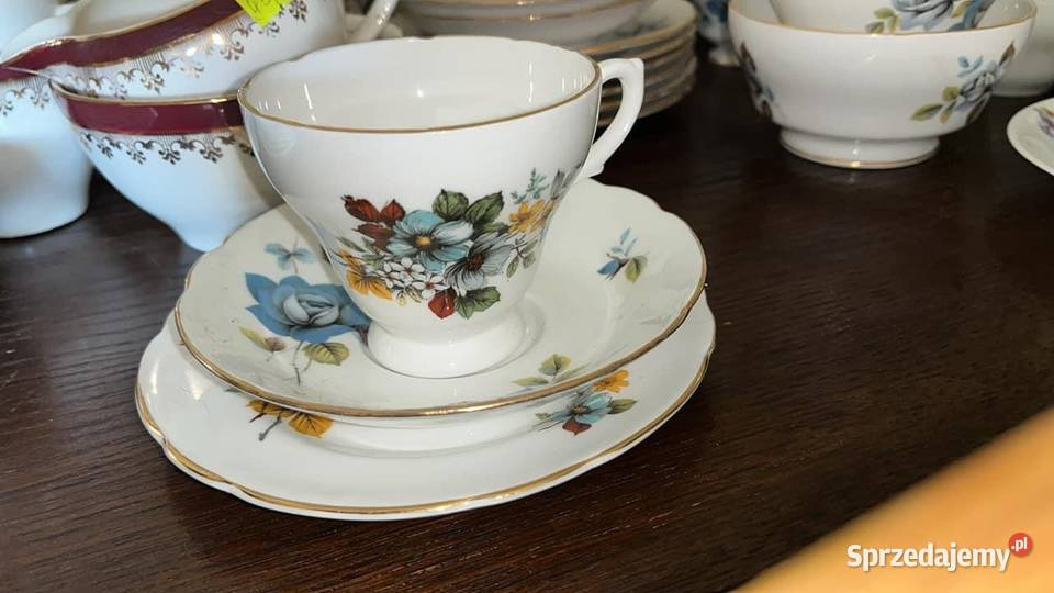 Filiżanka z talerzykiem Made in England Kostna Porcelana i szkło Gdańsk