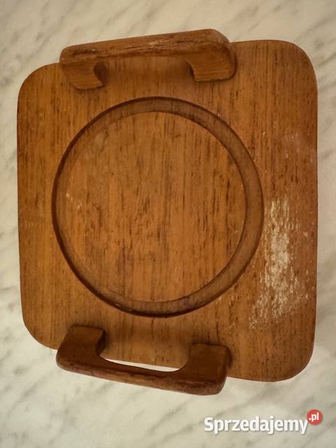 Podstawka Taca z uchwytami drewniana z czasów Częstochowa