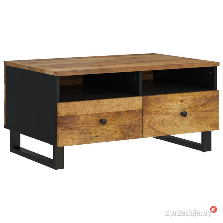 Stolik kawowy 80x54x40 mango i materiał Warszawa