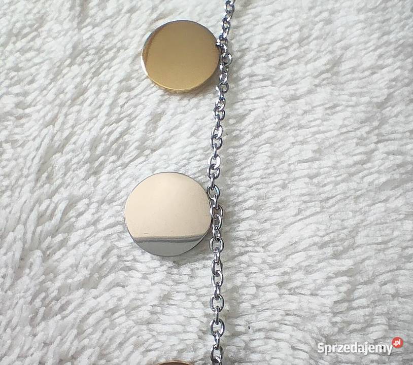 Nowy łańcuszek naszyjnik stal szlachetna srebrny Naszyjniki