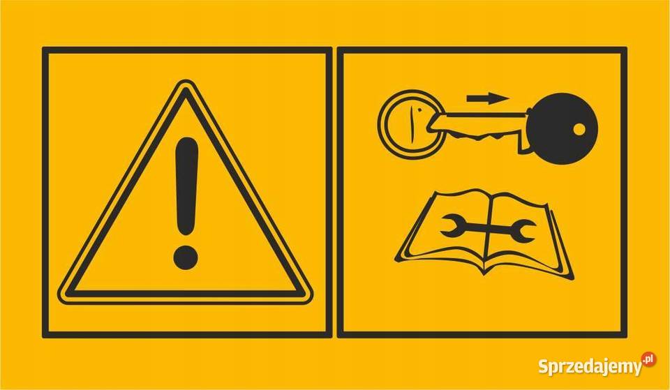 Naklejka ostrzegawcza uwaga wyłącz silnik Kamionna