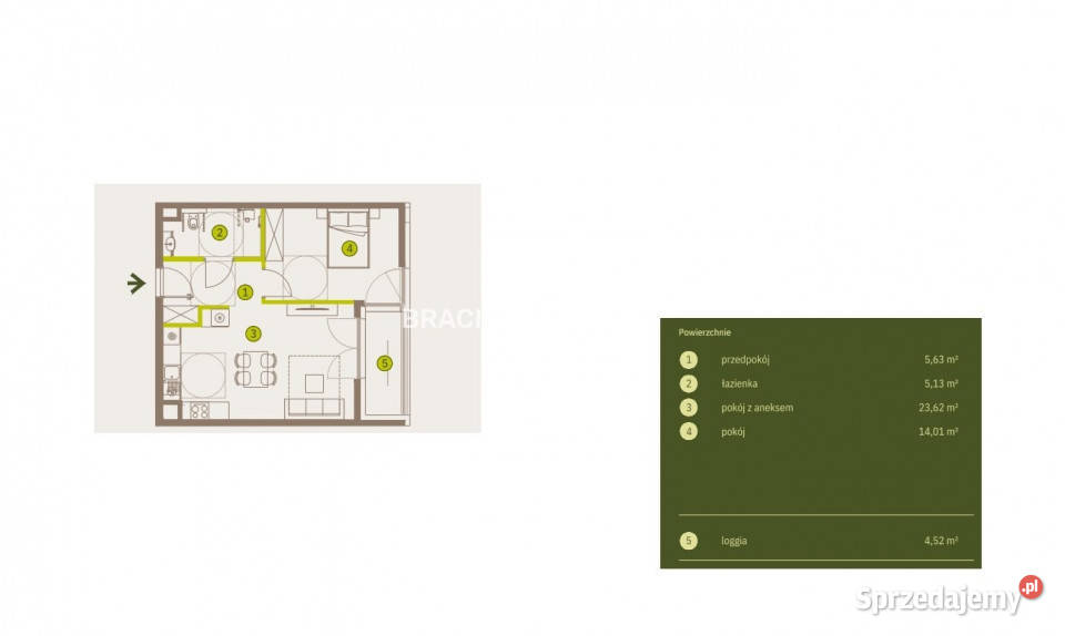 sprzedaży mieszkania 4839m2 2 pokojowe Kraków Piętro 2 sprzedam