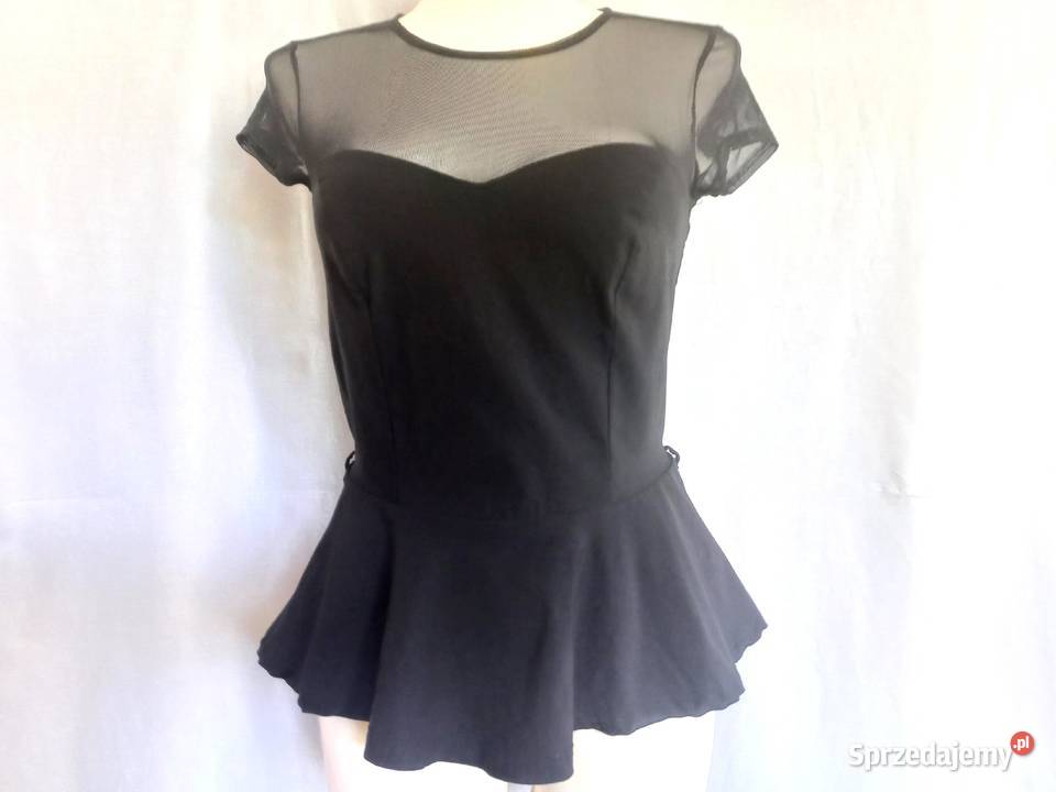 BLUZKA czarna Elegancka BASKINKA r 3638 NOWA Białystok sprzedam