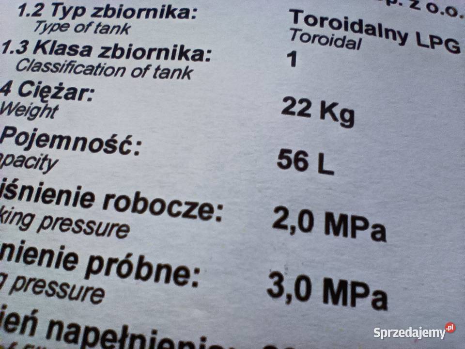 Butla Zbiornik LPG używany w koło 56l 630 225 Częstochowa