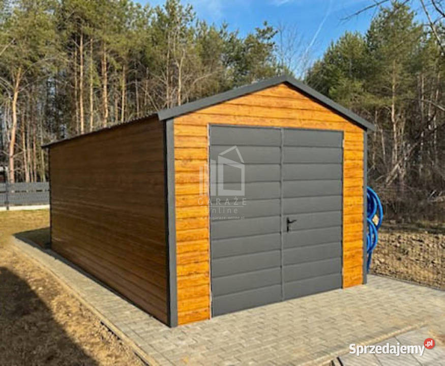 Garaż blaszany 4x6m Brama dwuskrzydłowa dach Koszalin