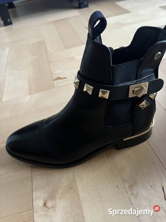 Copenhagen Shoes Ollie czarne botki ze złotymi lubelskie Puławy