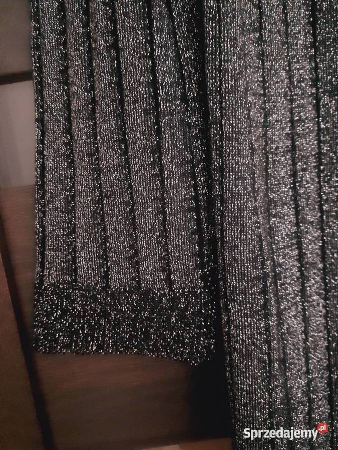 tunika sukienka z dzianiny srebrno czarna M Gdańsk