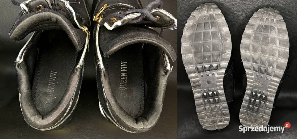 Sneakersy czarne Queen Vivi zamki złote Kraków