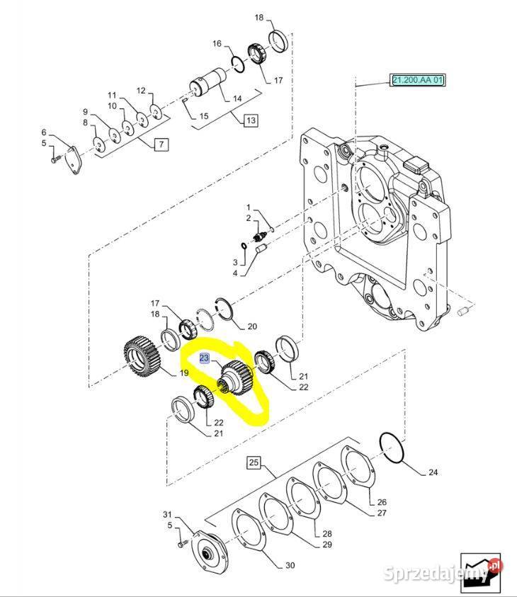 Wałek skrzyni 30z Case Holland 87740760 CNH NOWY Białystok sprzedam