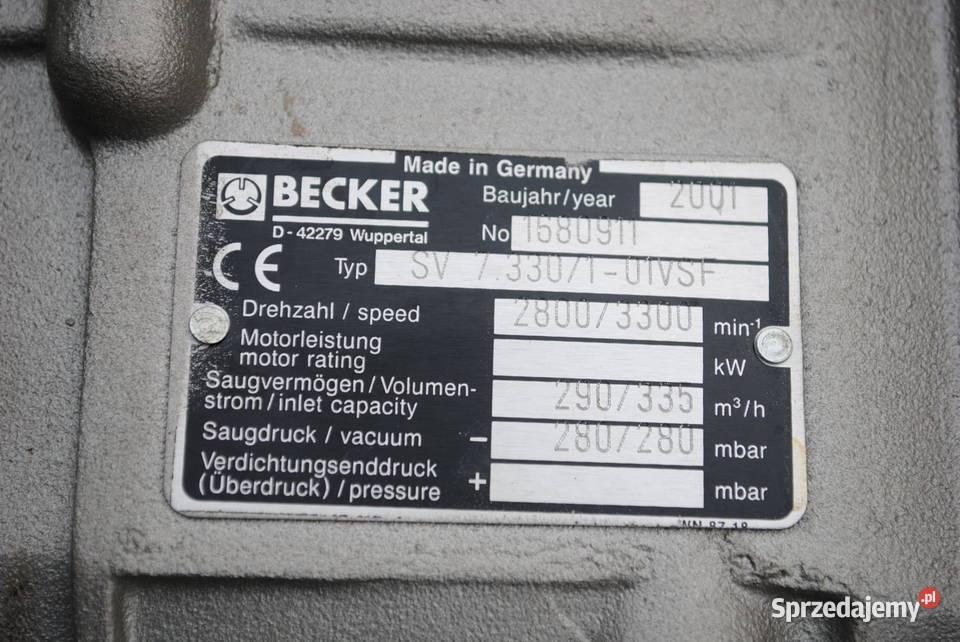 Wentylator bocznokanałowy pompa próżniowa 3kw Pozostałe Kargowa