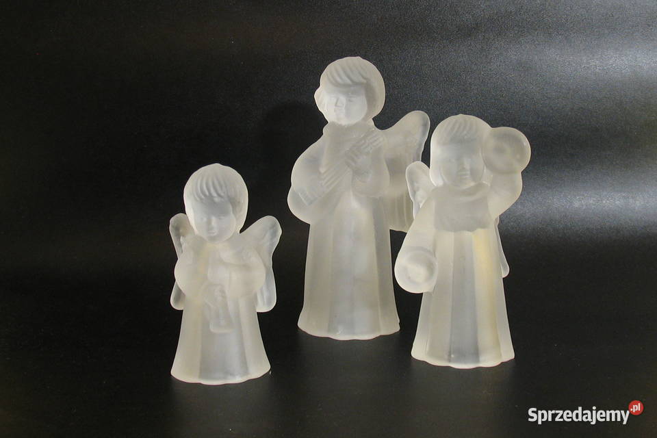 Świeczniki kryształowe komplet 3 Figurki Tarnów