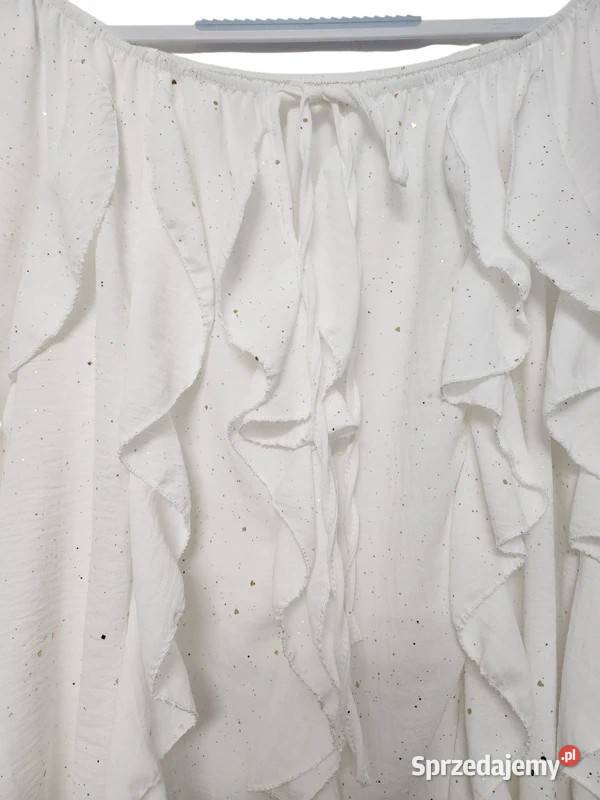 Bluzka hiszpanka z falbanami kolor kokos Wejherowo