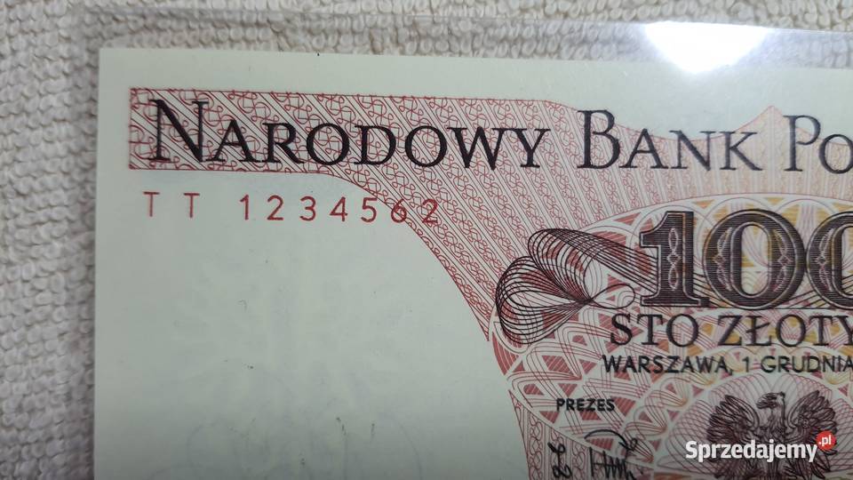 100 Złotych 1988 TT 123456X Warszawa