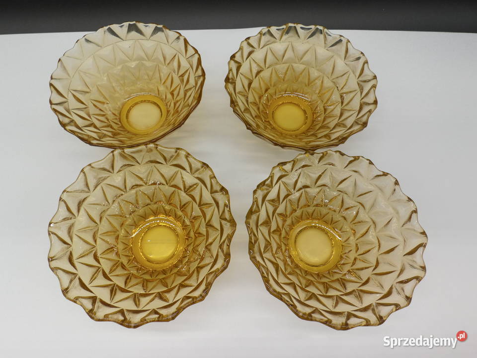 Klasyka PRL Komplet 4 Salaterek Grys Huta Raszków