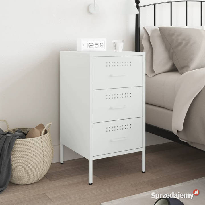 Szafka nocna biała 36x39x68 stal WM843088