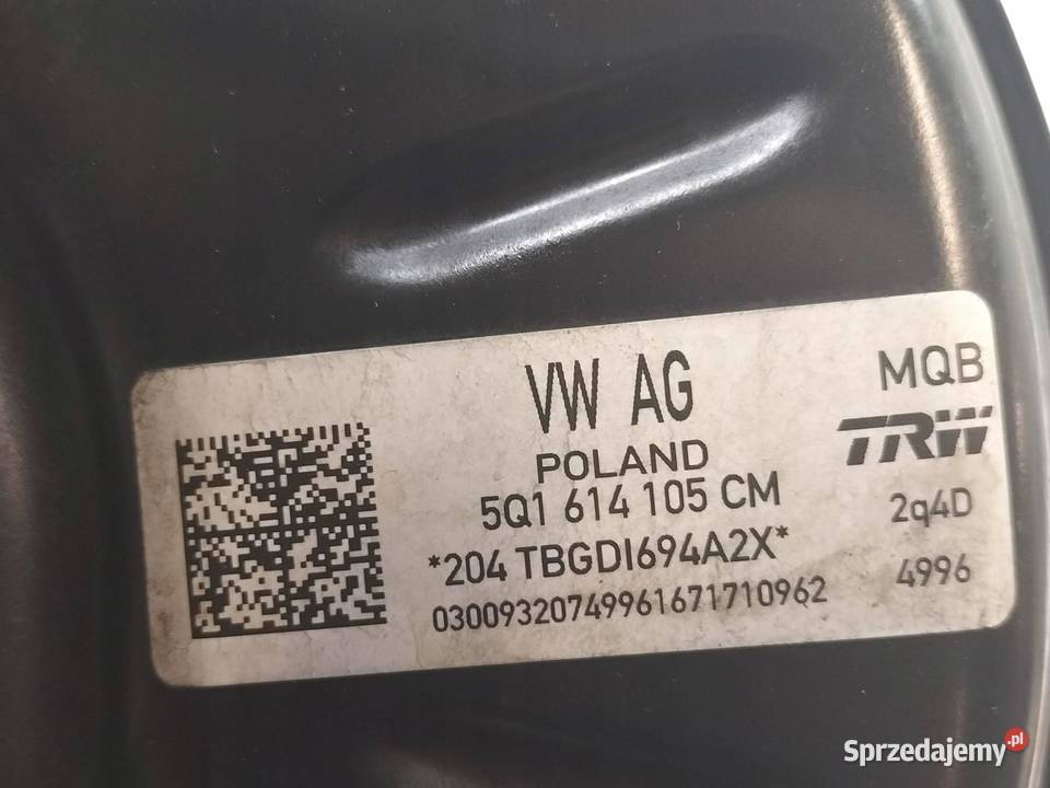 POMPA HAMULCOWA SERWO 5Q1614105 Audi A3 III 2013 Pompy hamulcowe