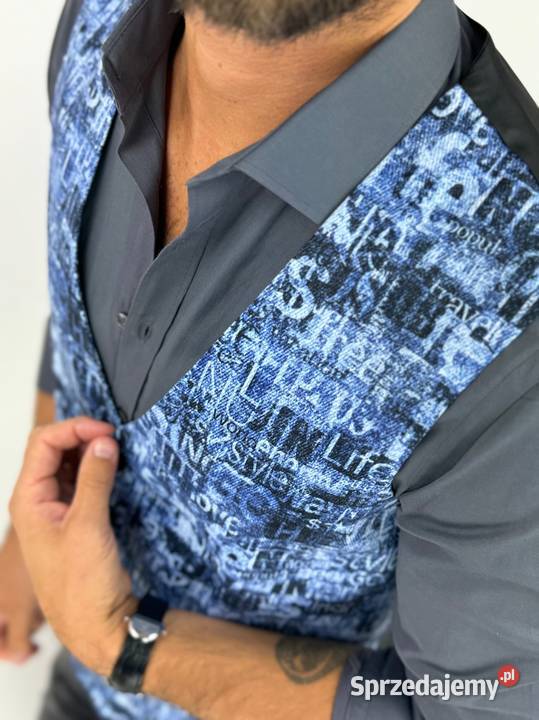 GIOVANNI PERA kamizelka męska D628 niebieska w sprzedam