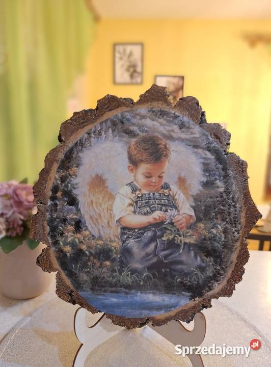 Obrazek na plastrze brzozyAniołek sprzedam