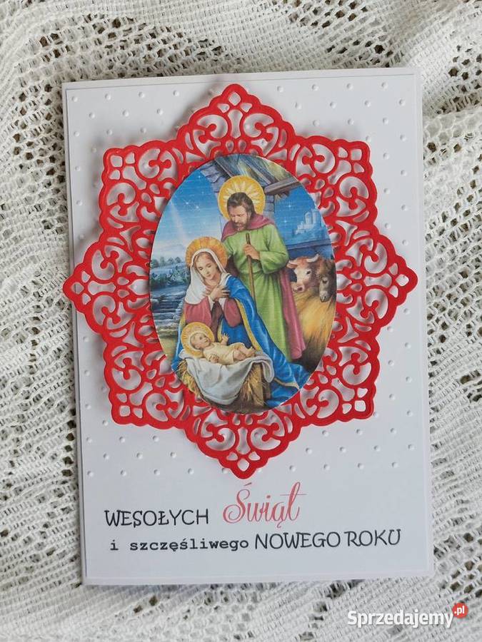 Ręcznie robione kartki na Boże Narodze Religijne Zbójno