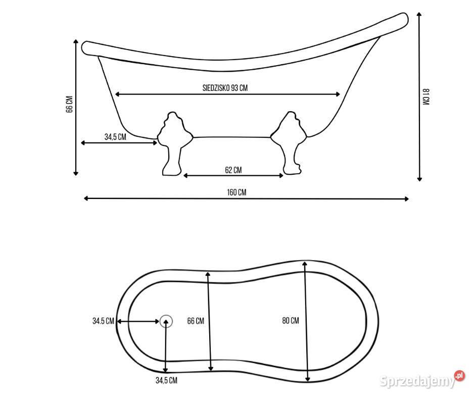 Wanna wolnostojąca Retro 160 idealna do małej Poznań