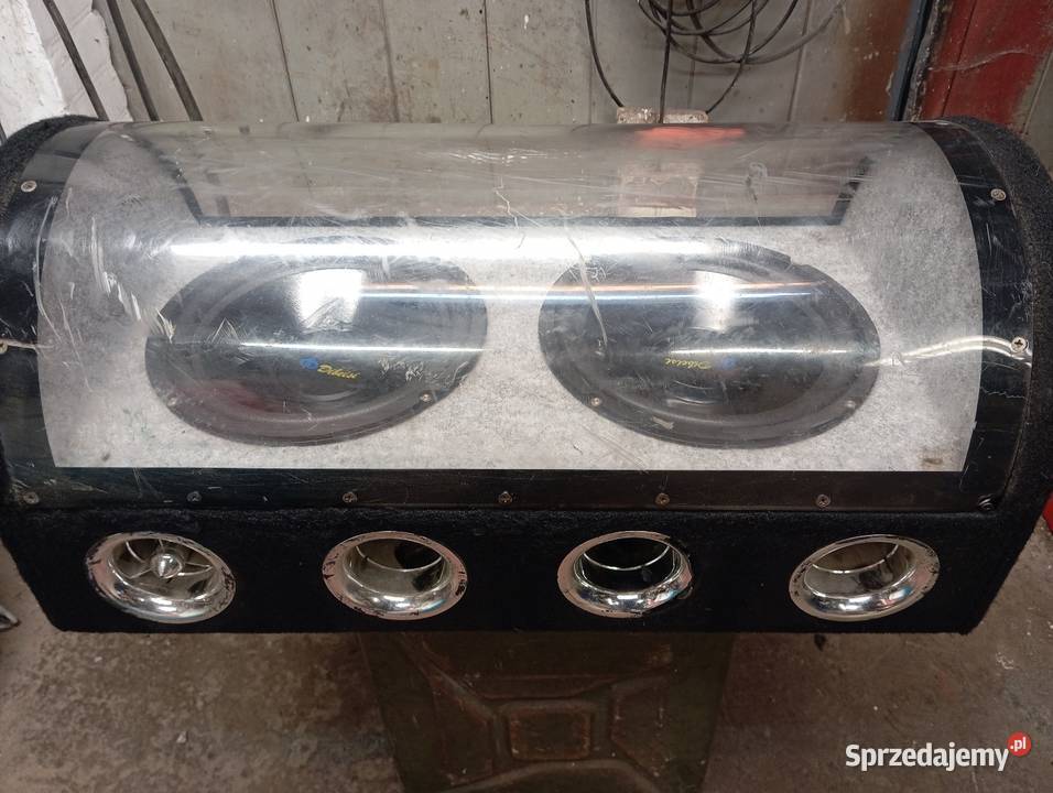 Skrzynia basowa subwoofer tuba że wzmacniaczem Wzmacniacze Grabowiec