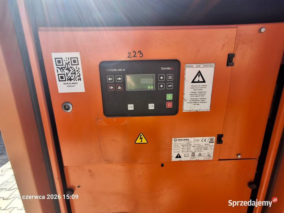 SPRZEDAŻ Agregat prądotwórczy GRUPEL moc 200 kVA Jelcz-Laskowice