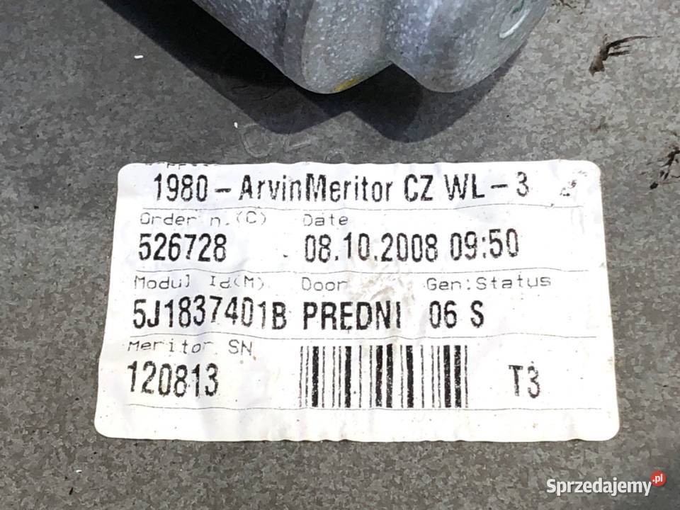 PODNOŚNIK SZYBY LEWY PRZÓD SKODA FABIA II