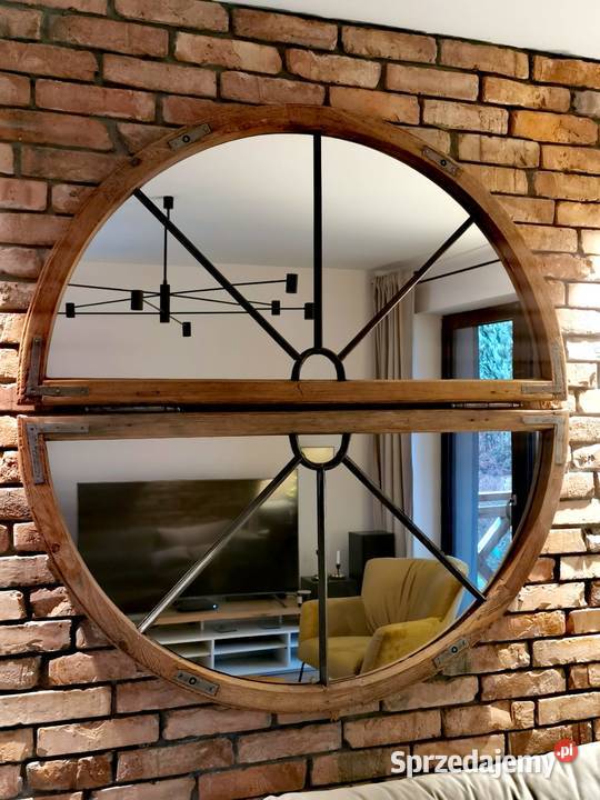 Stare okno lustro lustro koło rustykalne lustro mazowieckie Płońsk