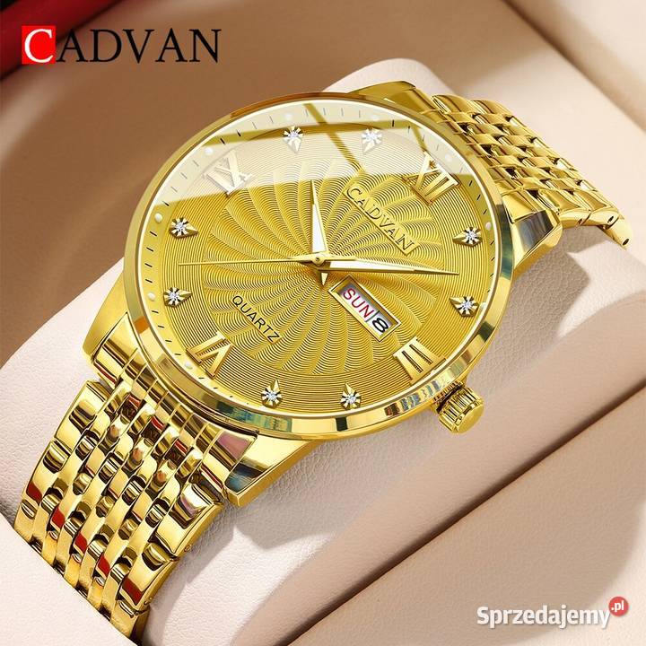 Zegarek męski złoty bransoleta datownik pudełko lubuskie