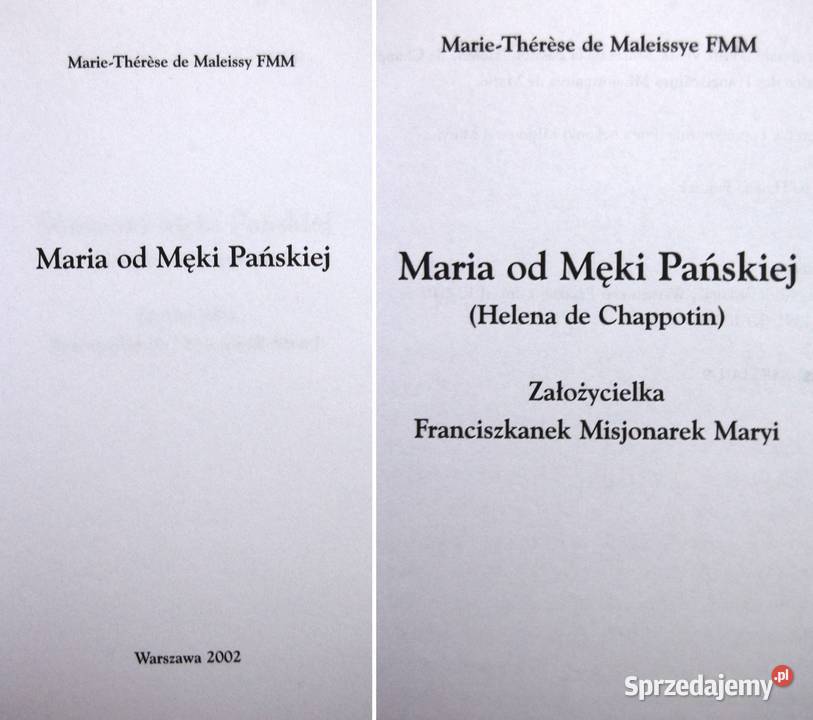 Maria Męki Pańskiej Marie Therese de Maleissye lubelskie