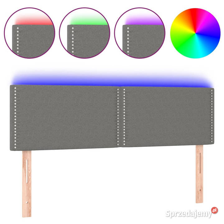 Zagłówek do łóżka z LED ciemnoszary 144x5x7888 Warszawa sprzedam