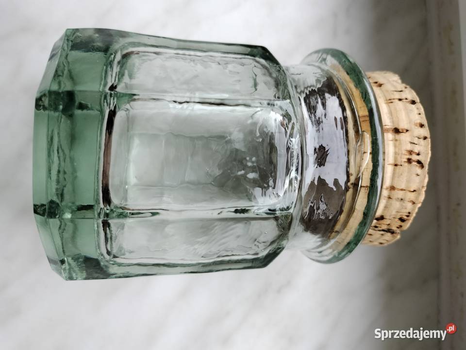 Gruby słoiczek z pokrywką korkową vintage zachodniopomorskie Choszczno