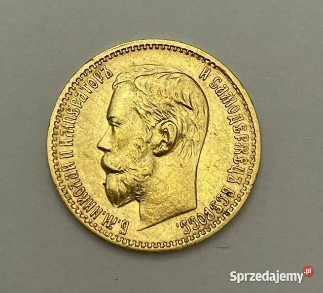 Złota Moneta 5 RUBLI ŚWINKA Stan Złoto pr 900 Piaseczno