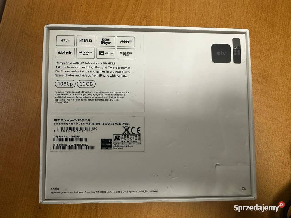 Odtwarzacz multimedialny Apple TV HD 32GB A1625 warmińsko-mazurskie Elbląg sprzedam