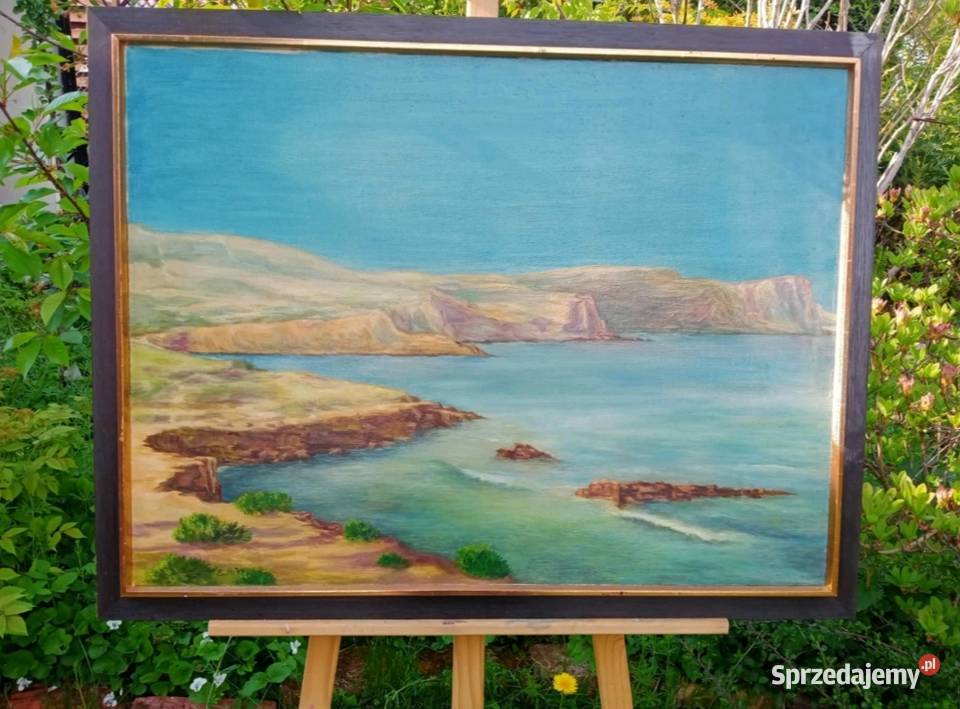 PEJZAŻ MORSKI OLEJ NA PŁÓTNIE 89 x 69 Malarstwo