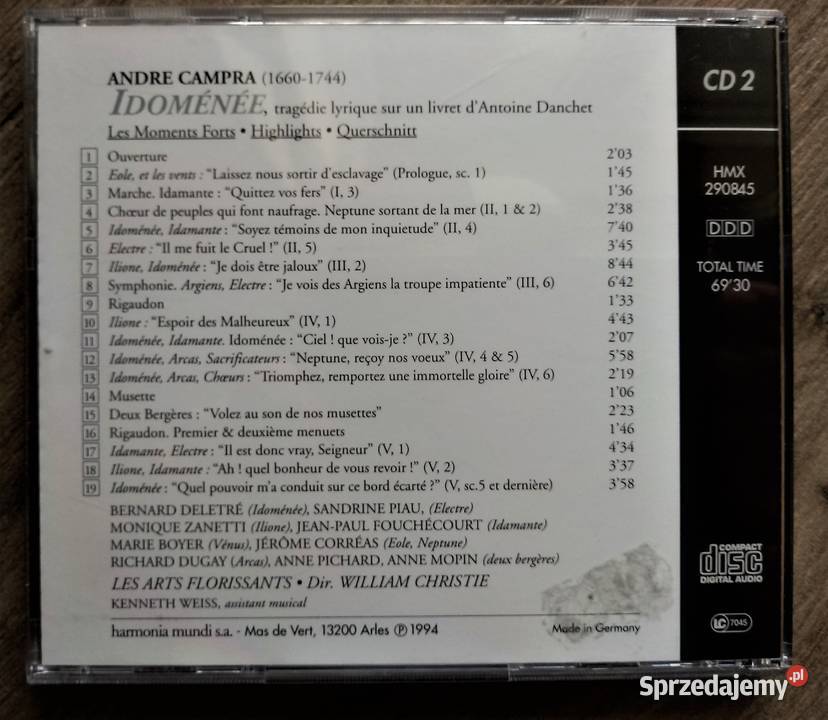 Campra Idomenee wybór dir William Christie Kraków