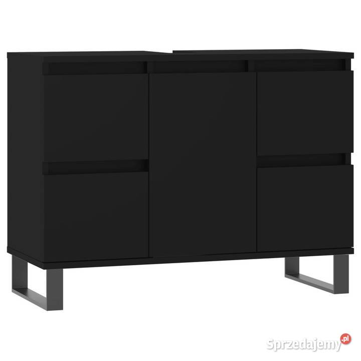 Szafka łazienkowa czarna 80x33x60 materiał Łazienkowe