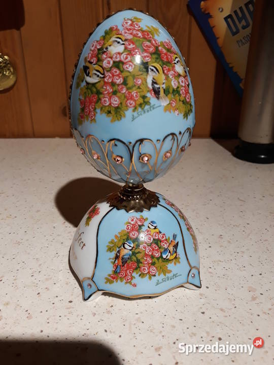 Kolekcjonerskie jajko porcelanowe z pozytywką Porcelana i szkło Radom
