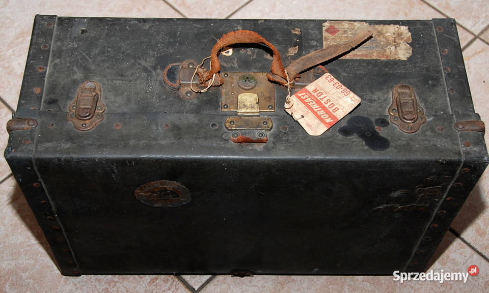 Zabytkowa stara skórzana zgrabna walizka Warszawa