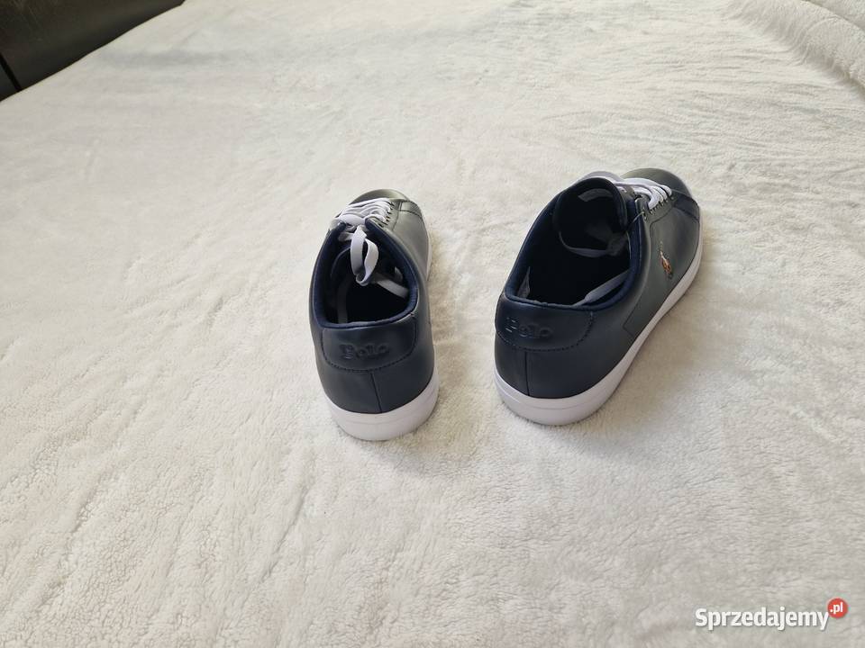 Nowe granatowe buty męskie Sneakersy Polo Ralph skóra Bibice