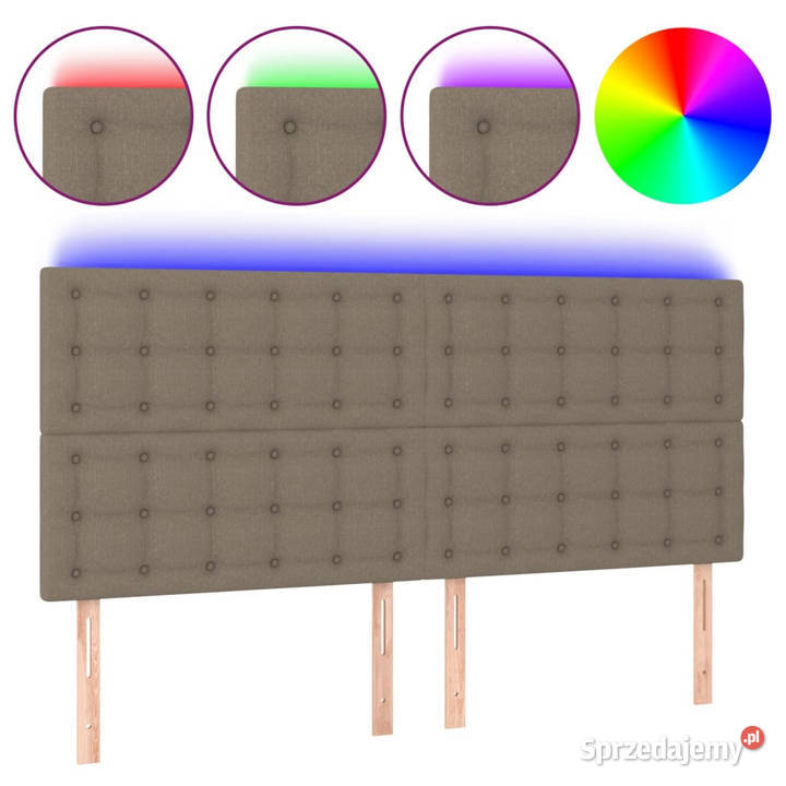 Zagłówek do łóżka z LED taupe 160x5x118128 Warszawa