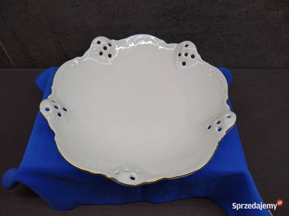 Patera Rosenthal Moliere ecru złoto Porcelana i szkło Kalisz
