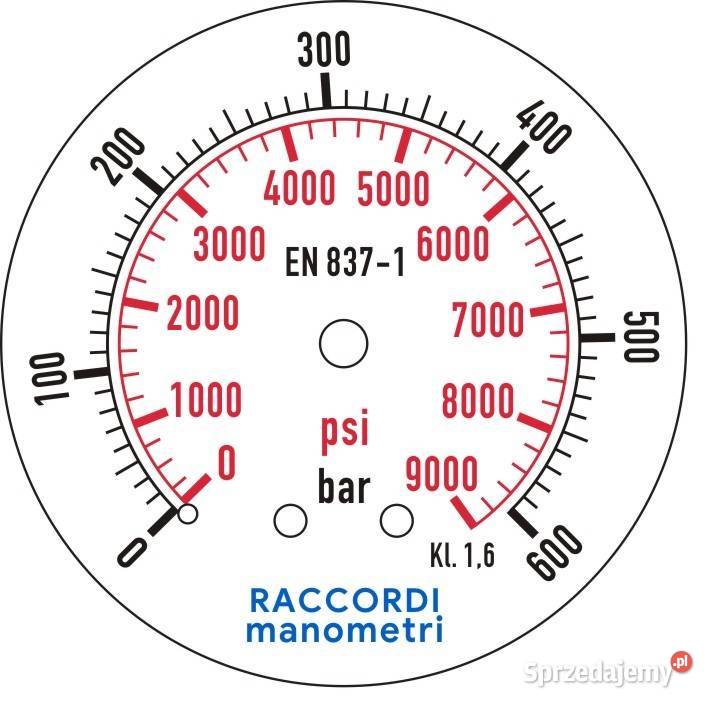 Manometr tablicowy tylny 600 bar 63 gwint 14 wielkopolskie Złotów
