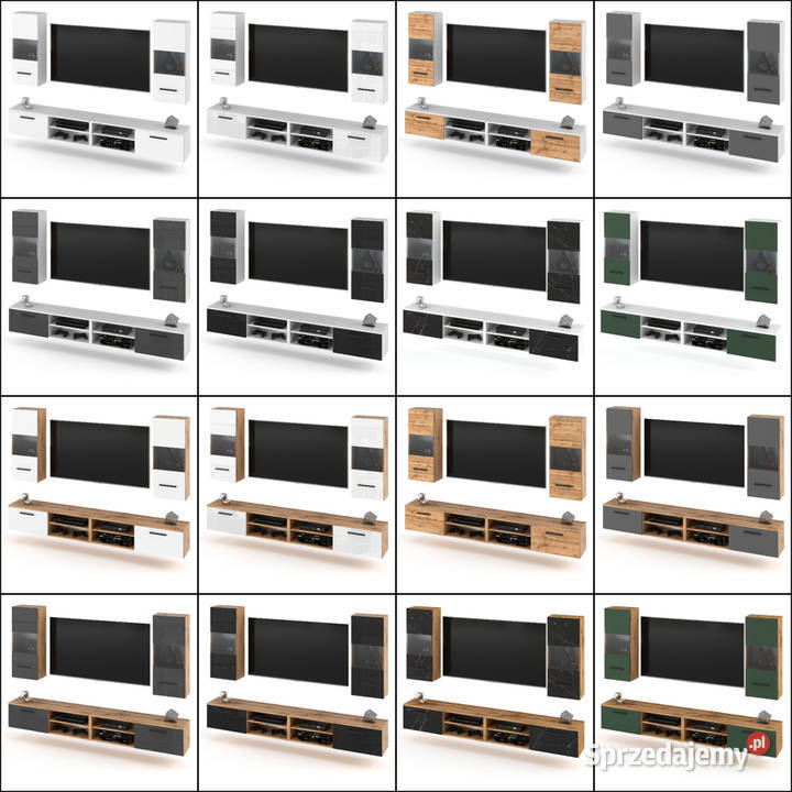 Meblościanka Biała Nowoczesna Pod Telewizor Elbląg