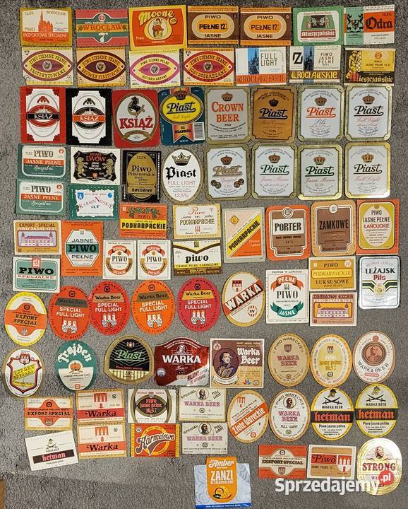 Etykiety piwne zestaw 288 etykiet piwnych mazowieckie Ząbki