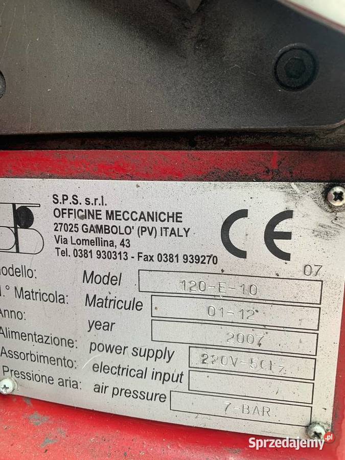 SPS 120 E 10 Hakowacz maszyna do nakładania Biznes i Przemysł Łaskarzew